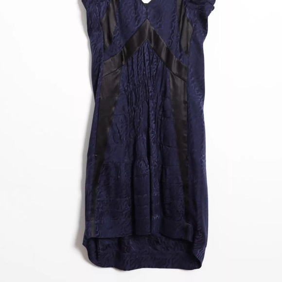 Balenciaga Silk Y2K Jacquard Ruffled Silk Dress 2009 Collection Navy & Black 🖤 6 - Picture 9 of 10